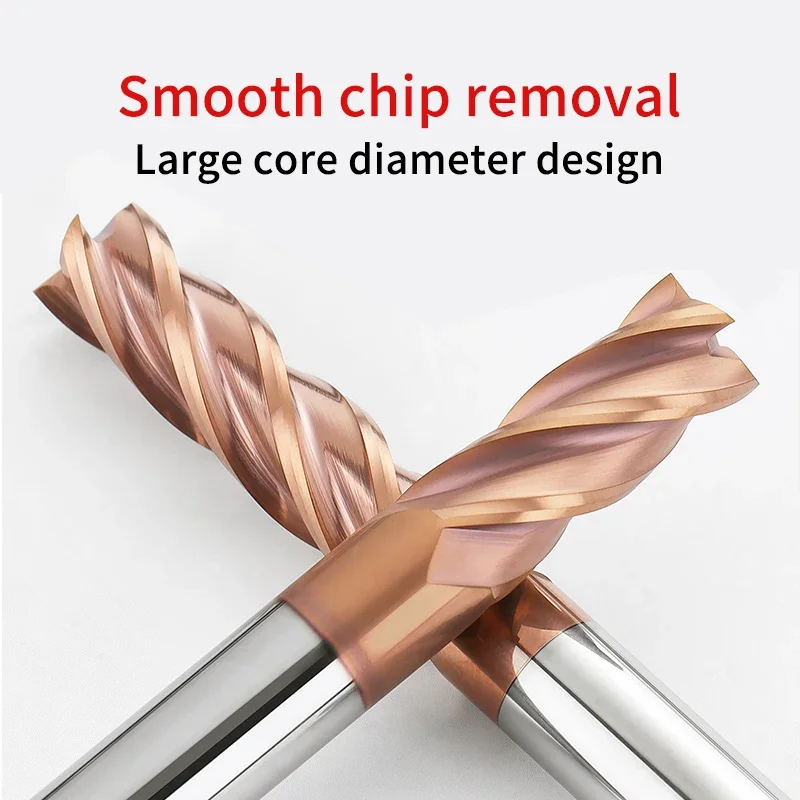 Chowmaster HRC55 Carbide End Mill 4 Flute Coated Tungsten Steel Endmill for Steel CNC Tools 3 4 5 6 8 10 12 14 16 18 20mm Shank