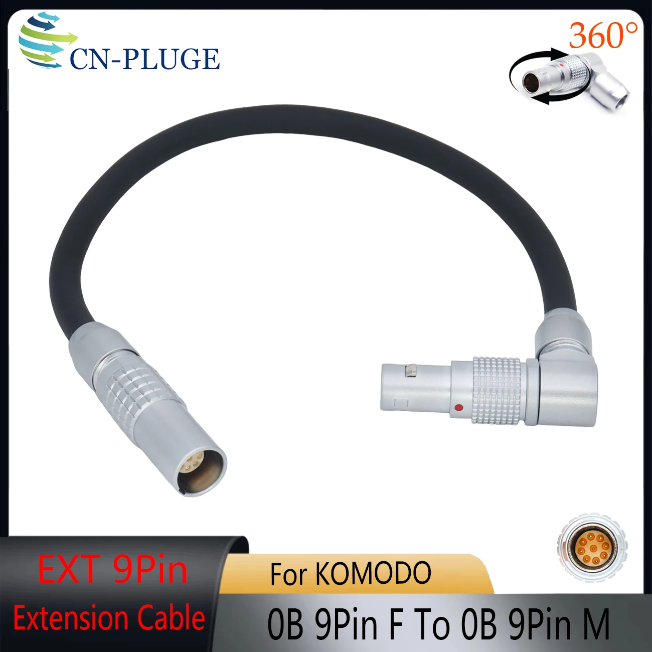 RED KOMODO X V-RAPTOR Camera EXT 9-Pin Male and Female Port Extension Cable