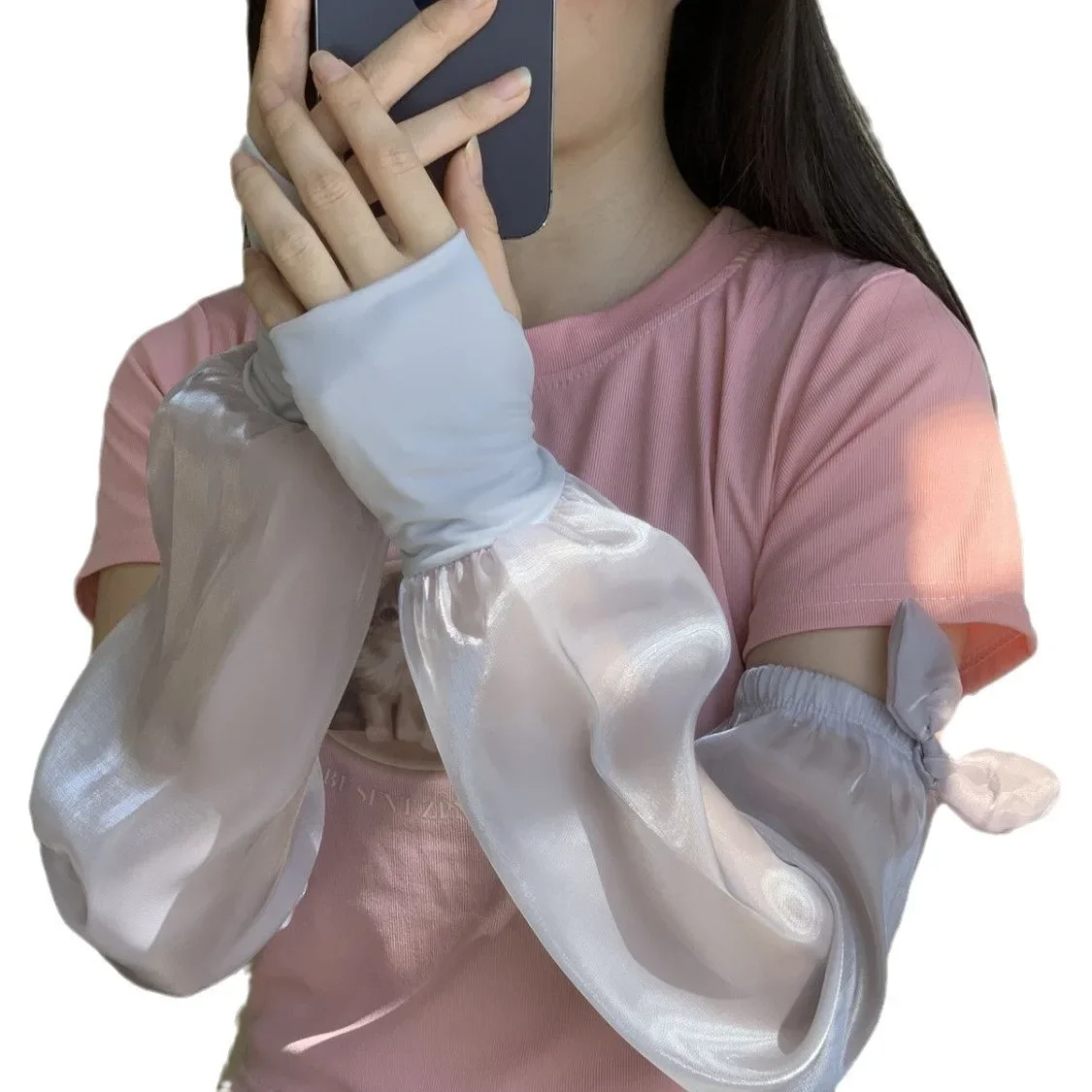 Lightweight and Breathable Arm-protecting Ice Silk Sleeve Sleeves Sun-protective Sleeve Sleeves for Women in Summer solid Color