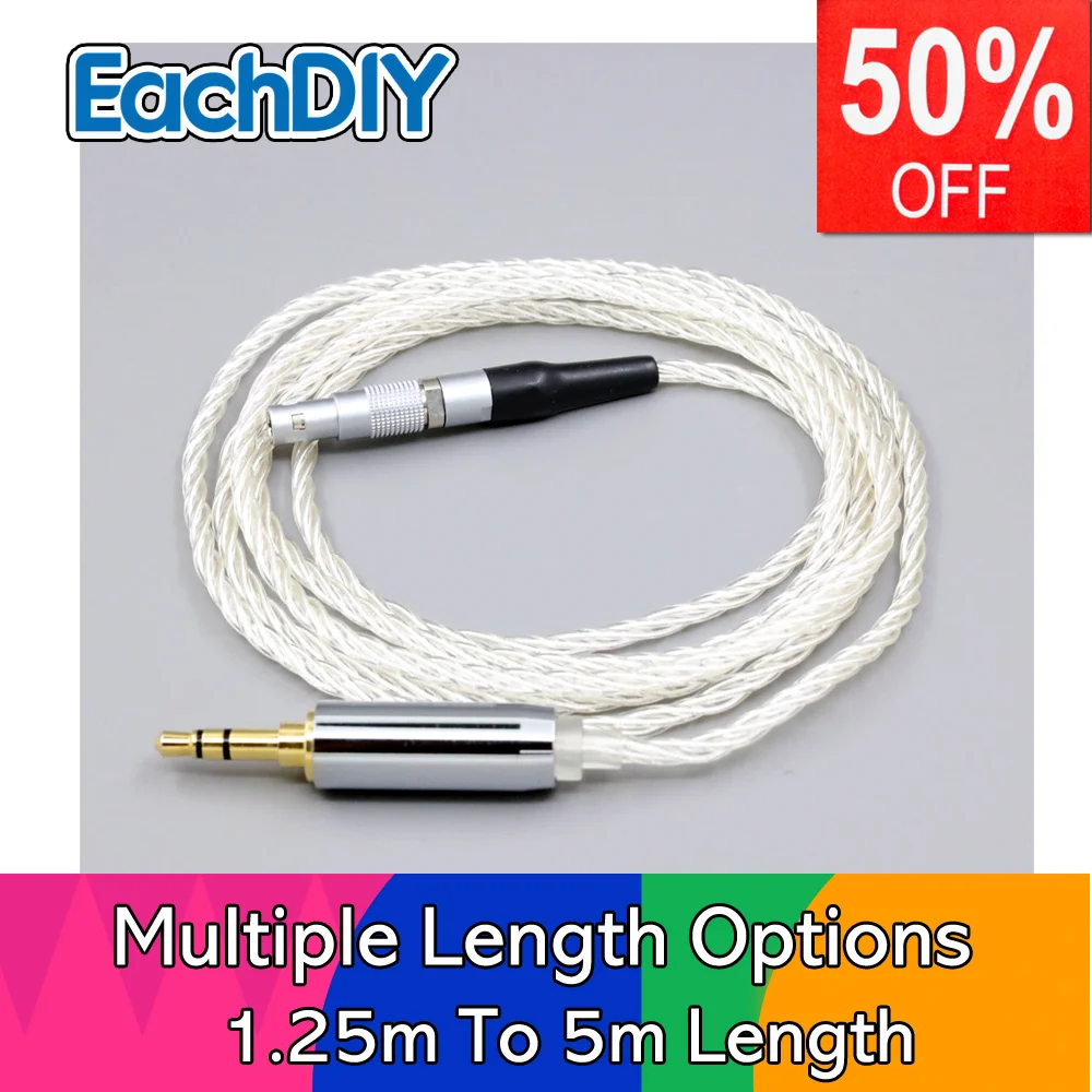 

4 Core 99% 7n Pure Silver Palladium Earphone Cable For AKG K812 K872 Reference Headphone LN008408