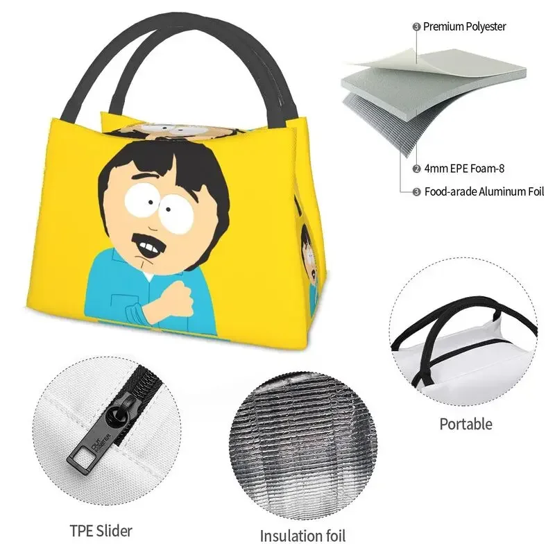 Film comici animati per adulti borsa da pranzo isolata SouthPark per Picnic all\'aperto Resuable Thermal Cooler Bento Box Women