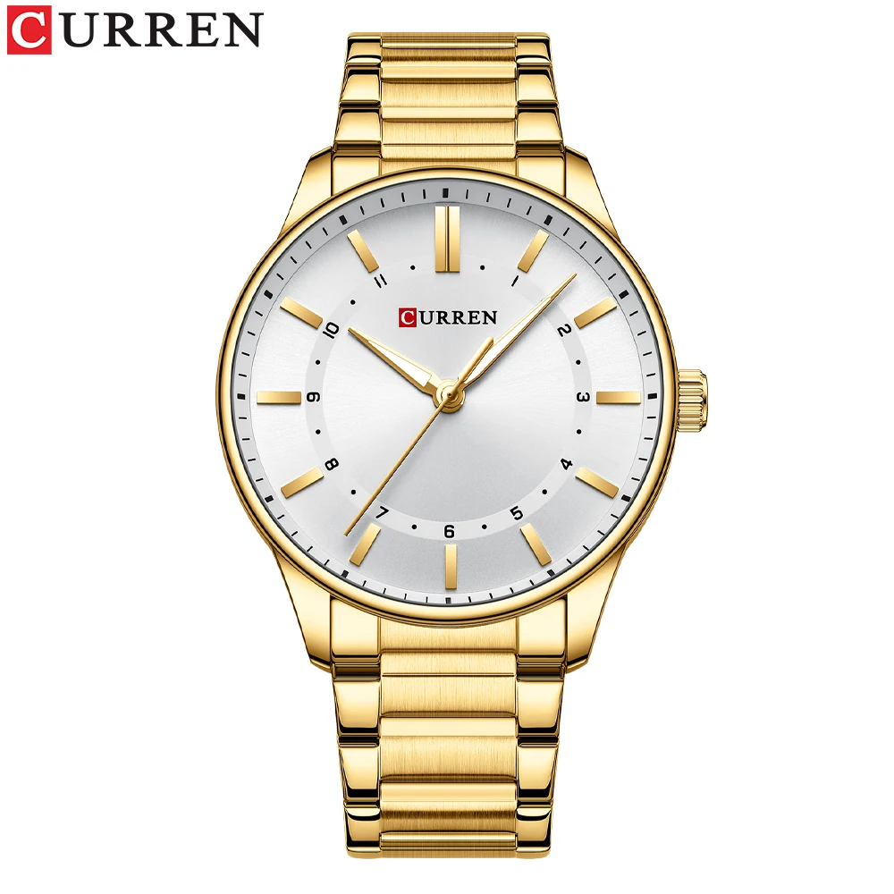 CURREN Casual Quarzuhren Männer Luxusmarke Edelstahlband Einfache Business Quarz Armbanduhren 9