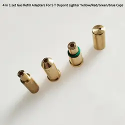 4-In-1 Copper Nozzle Refillable Gas Adapter For Dupont L1/L2/LD Lighter Yellow/Red/Green/Blue Caps DIY Repair Accessories Parts