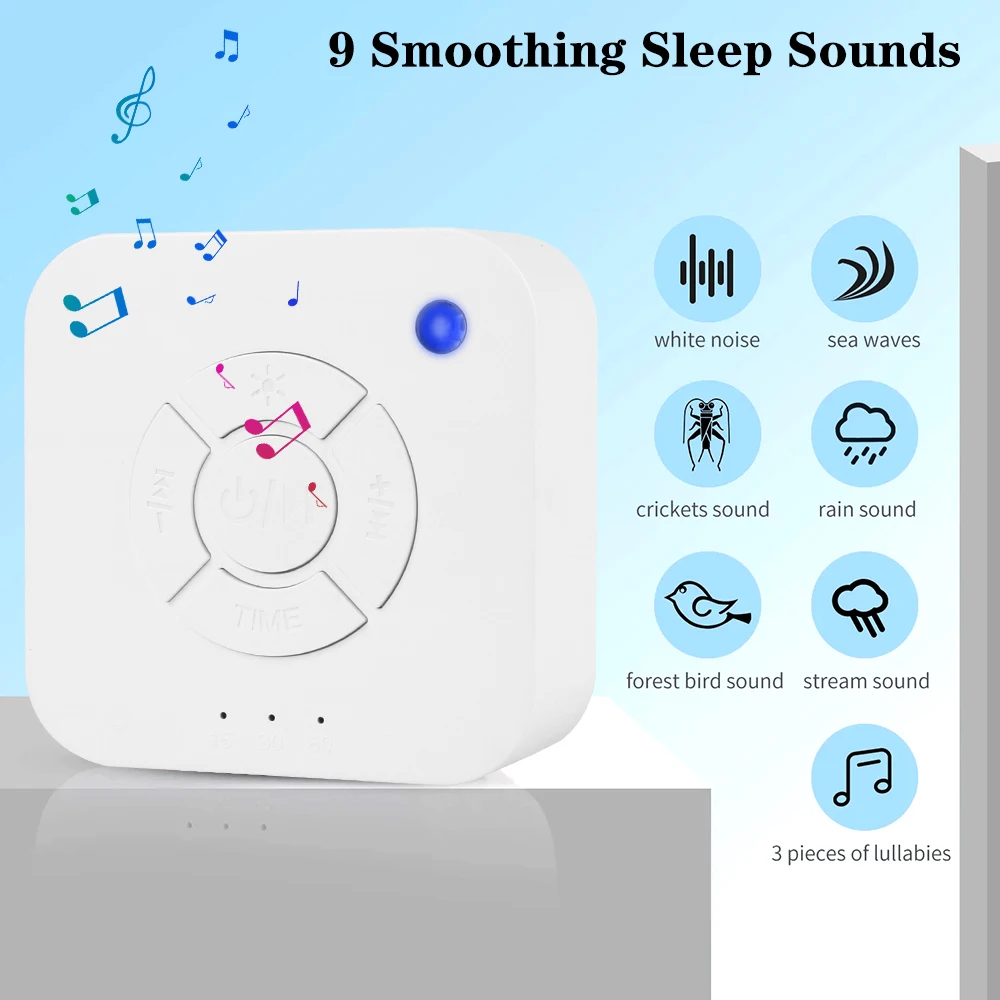 For Baby Sleeping & Relaxation Music Light Sleep Machine Timed Shutdown Sleep Sound Machine White Noise Machine USB Rechargeable