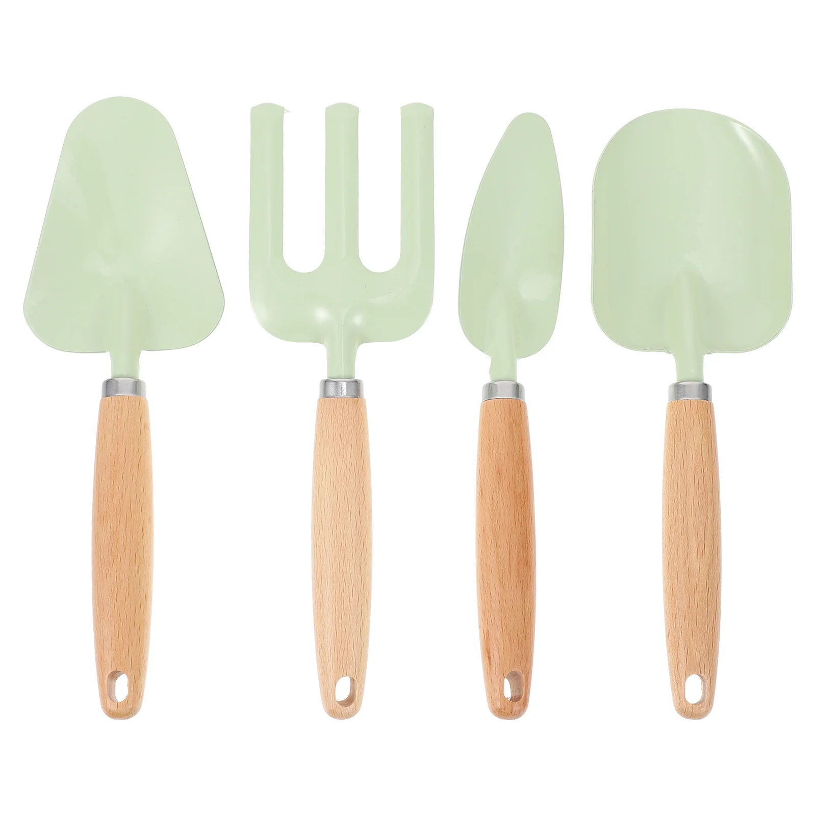 1 مجموعة من أدوات زراعة الأطفال الاطفال البستنة مجموعة مقبض خشبي الحديد المطاوع معاول اليد أشعل النار للزراعة في الهواء الطلق