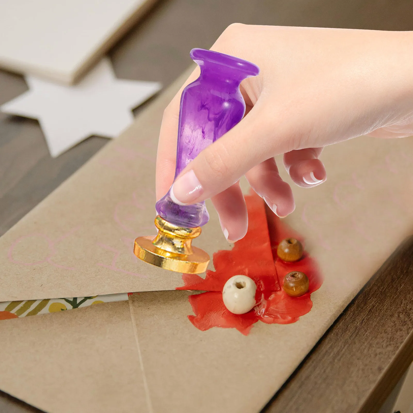 

Resin Seal Handle Replacement Portable Easy to Use Comfortable Grip Wax Seal Envelope Stamper Handle