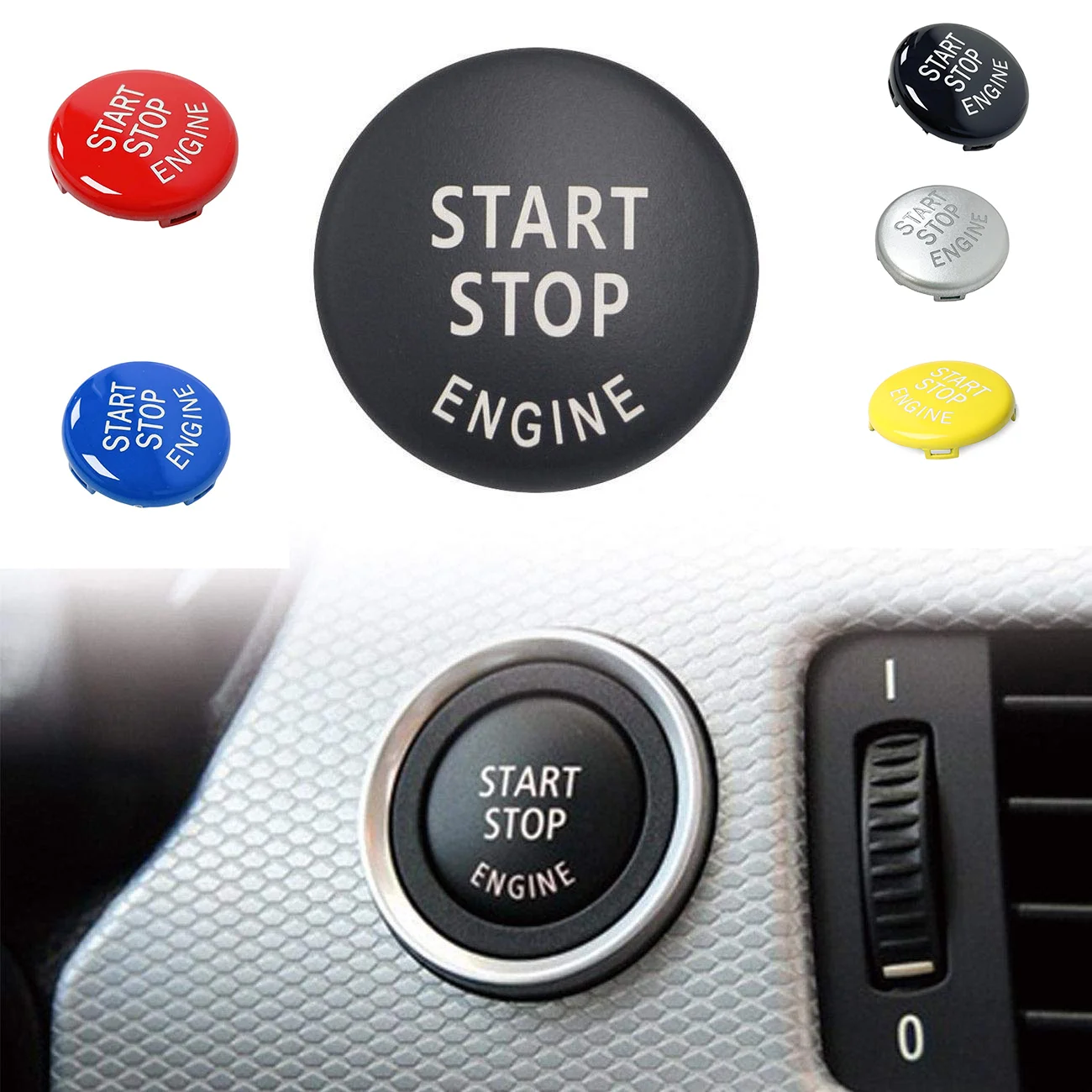 Подходит для BMW E серии E30 E46 E87 E60 E83 E84 E89 E90 E91 E92 E93 Кнопка запуска двигателя автомобиля Замените крышку стоп-выключателя Аксессуары