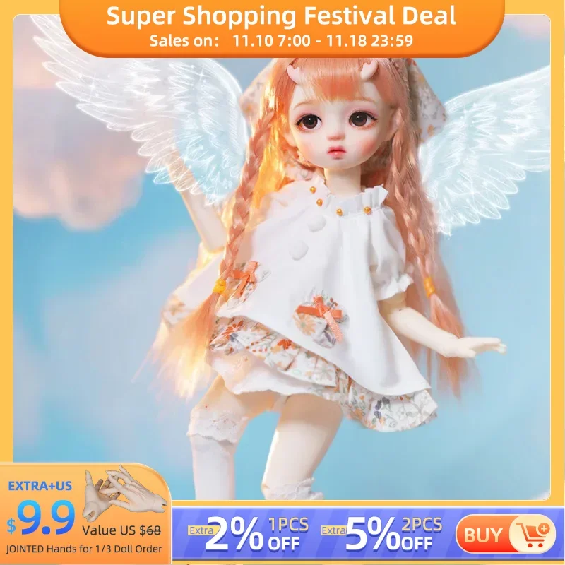 New Arrival YY BJD Doll 1/6 Ball Jointed Dolls Mini Horn Angel Dragon YOSD MM Body Gifts for Children IMAD RL Littlefee