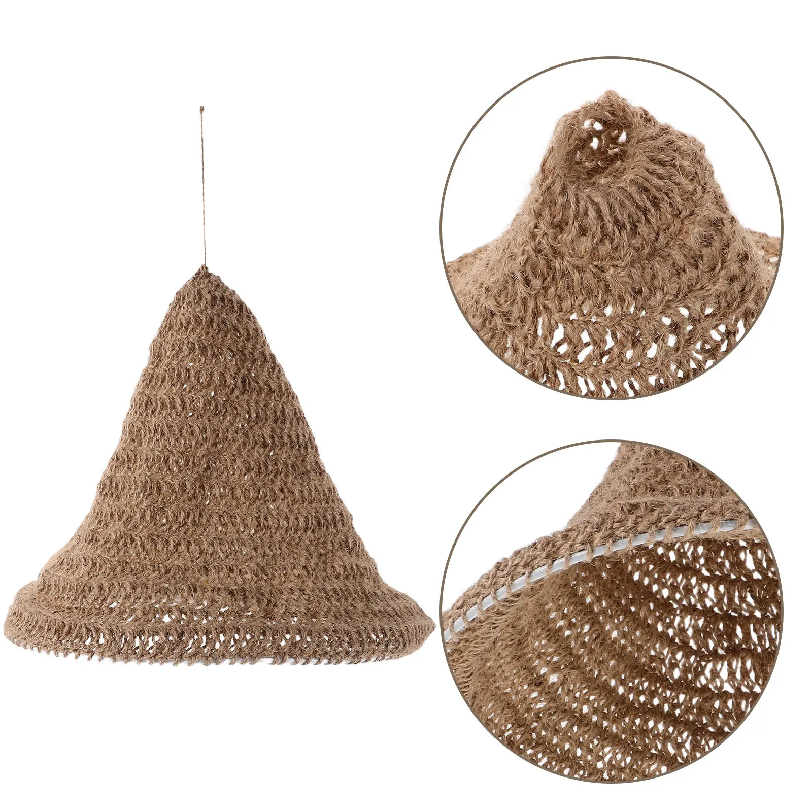 Bohemian Lampshade Handcrafted Woven Cotton Hemp Rope Pendant Light Shade Rustic Boho Decor for Cozy Corner Living Room Bedroom