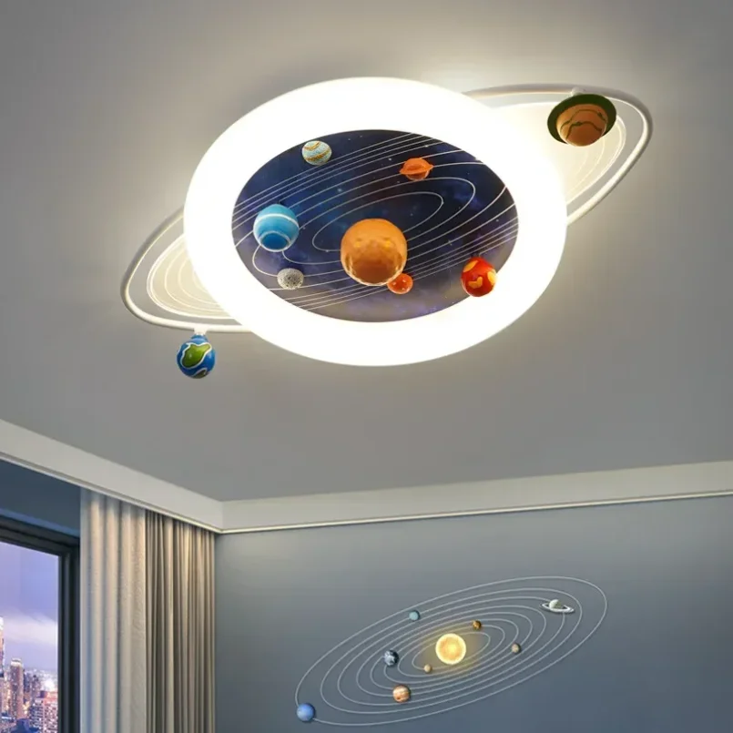 Novelty Universe Planet Ceiling Mounted Lights for Children Kids Bedroom Home Decoration Lamp Led Remote Control School boy