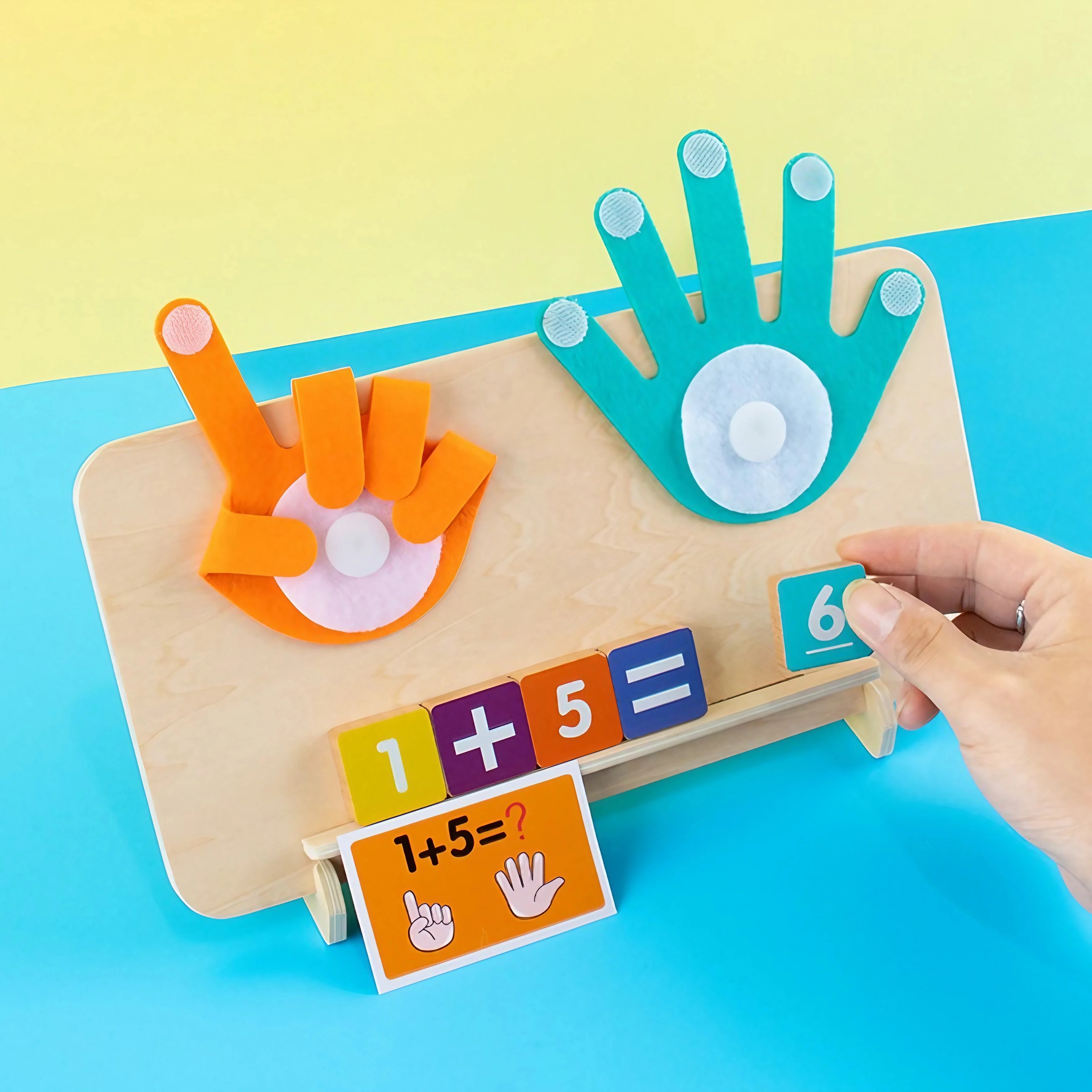 Finger Counting Math Toys for Toddler Montessori Educational Learning Number Blocks Toy Arithmetic Teaching Aids Kids Gift