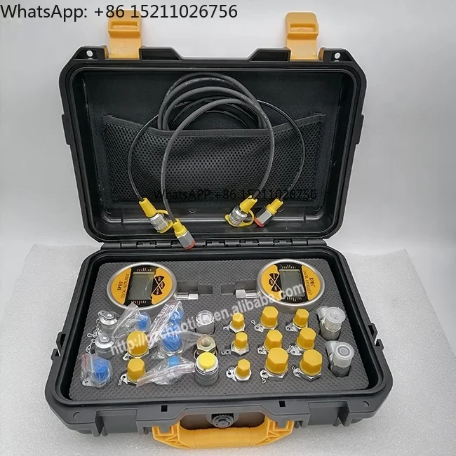 Medidores de presión hidráulica digitales universales Kit de prueba de presión hidráulica de excavadora Manómetro de 0-60Mpa