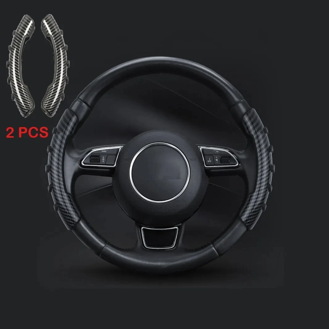 Carbon Fiber Non-Slip Steering Wheel Grip Booster Cover Fits Universal Car Truck