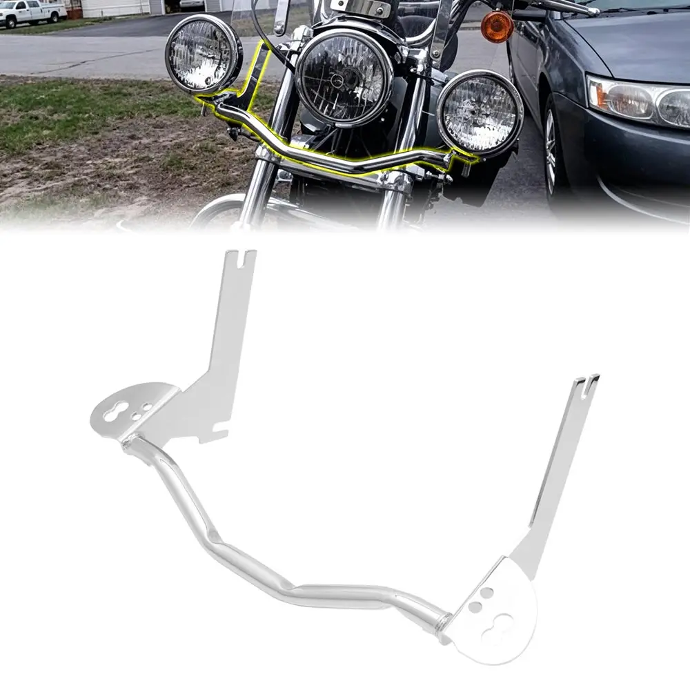 For Harley Road King Street Electra Glide Ultra Limited 93-25 Chrome Turn Signal Spot Lamp Bar Bracket Auxiliary Fog Light Mount