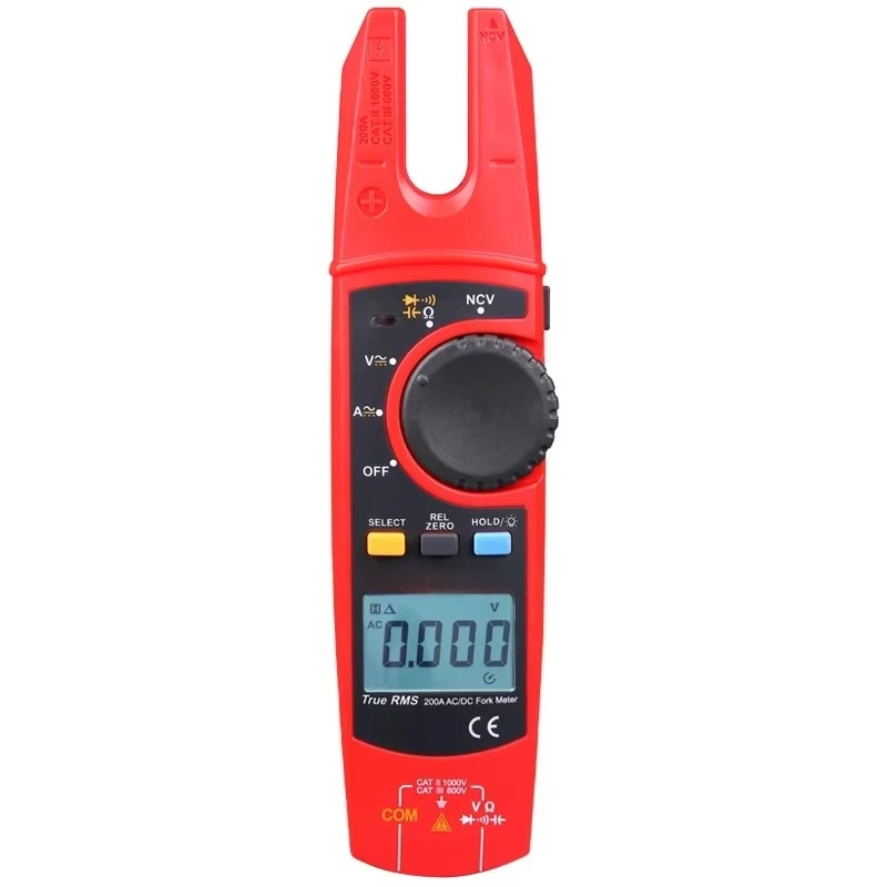 Digital True RMS Fork Auto Multimeter 200A AC DC Current Clamp Meters NCV Tester Voltmeter Ohm Cap Auto Range More