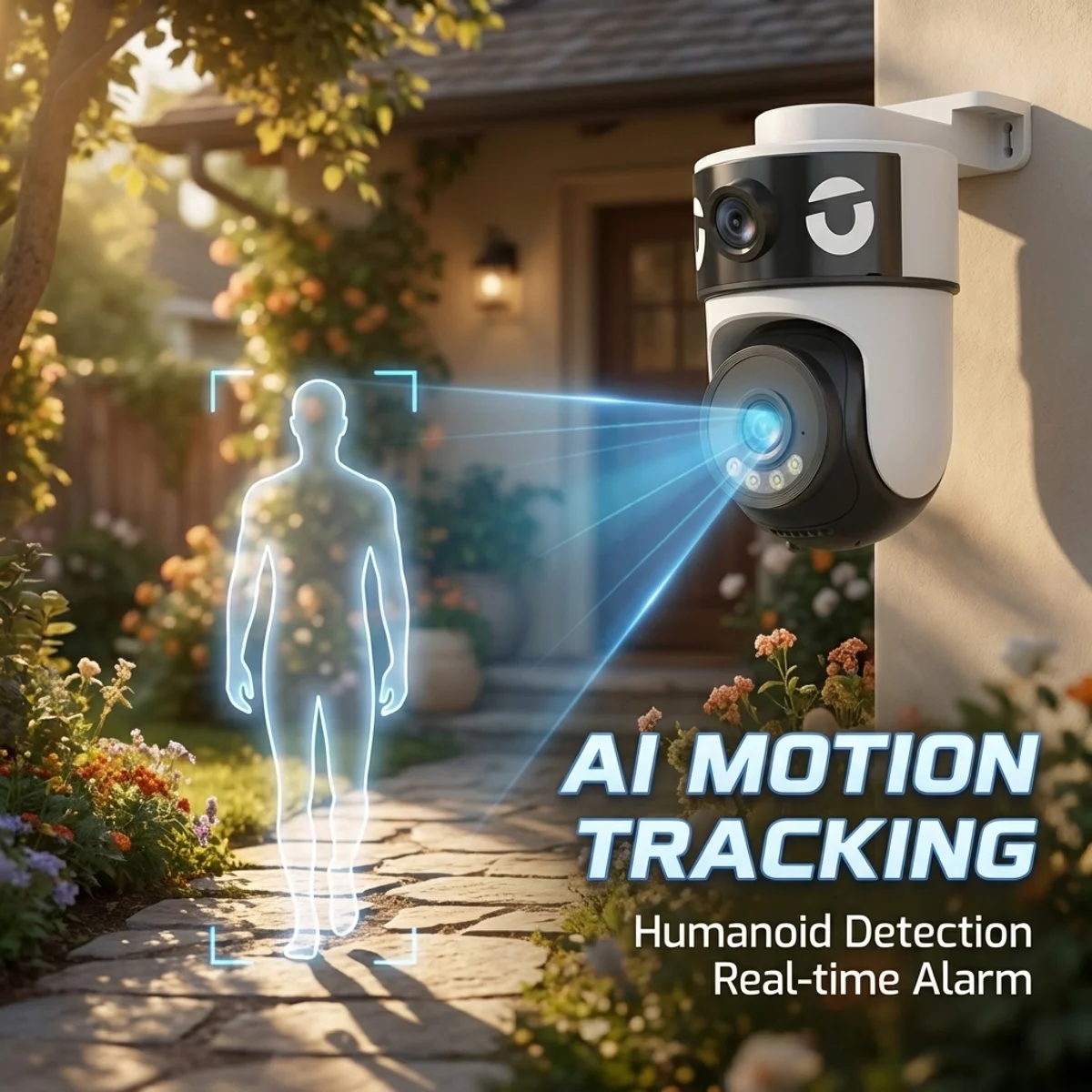 OKAM PRO APP cámara de doble lente 5G Wi-Fi cámara IP HD 10MP PTZ Color visión nocturna intercomunicador bidireccional seguimiento de movimiento AI cámara inteligente