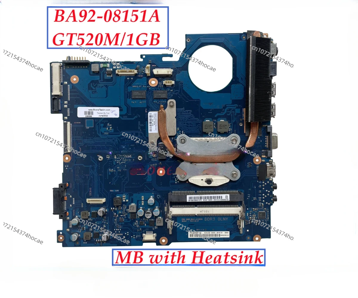 BA92-08151B BA41-01610A For Samsung RV420 Laptop Motherboard With Heatsink HM65 GT520M 1GB PGA989 DDR3 100% Tested