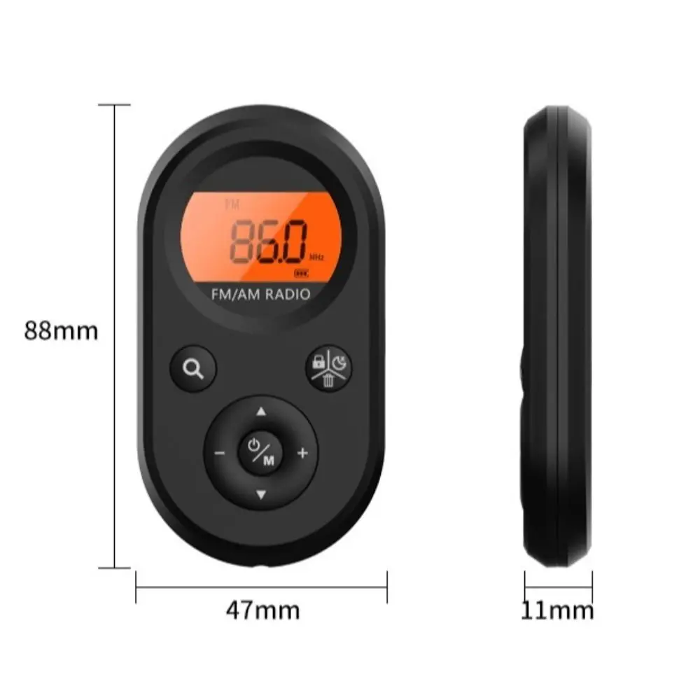 Mini Personal Pocket Radio Best Reception Stereo Earphone Rechargeable AM/FM Radio Digital Trans Long Battery Life