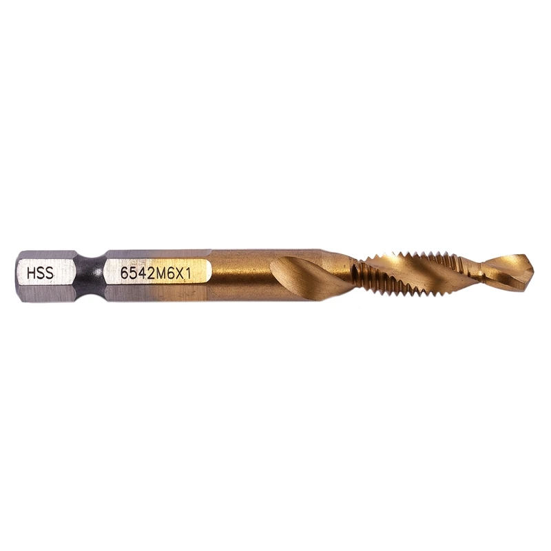 A98E-6Pcs HSS Titanium M3 - M10 مزيج عرافة Deburr غاطسة الحنفية مثقاب مجموعة