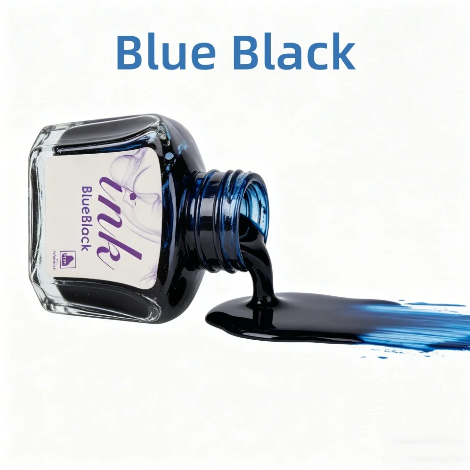 50 ml schwarze/rote/blaue/türkisfarbene Stifttinte, fortschrittlicher, nicht kohlenstoffhaltiger, nicht verstopfender Stift für Erwachsene, Büro, Studenten, Kalligrafie-Übungen, Glas – Detail 10