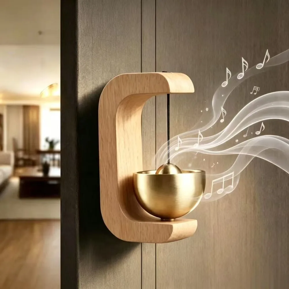 Hanging Decorations Japanese Wooden Wind Chimes Wireless Doorbell Entrance Door Bell Decorative Wind Bell for Home Opening