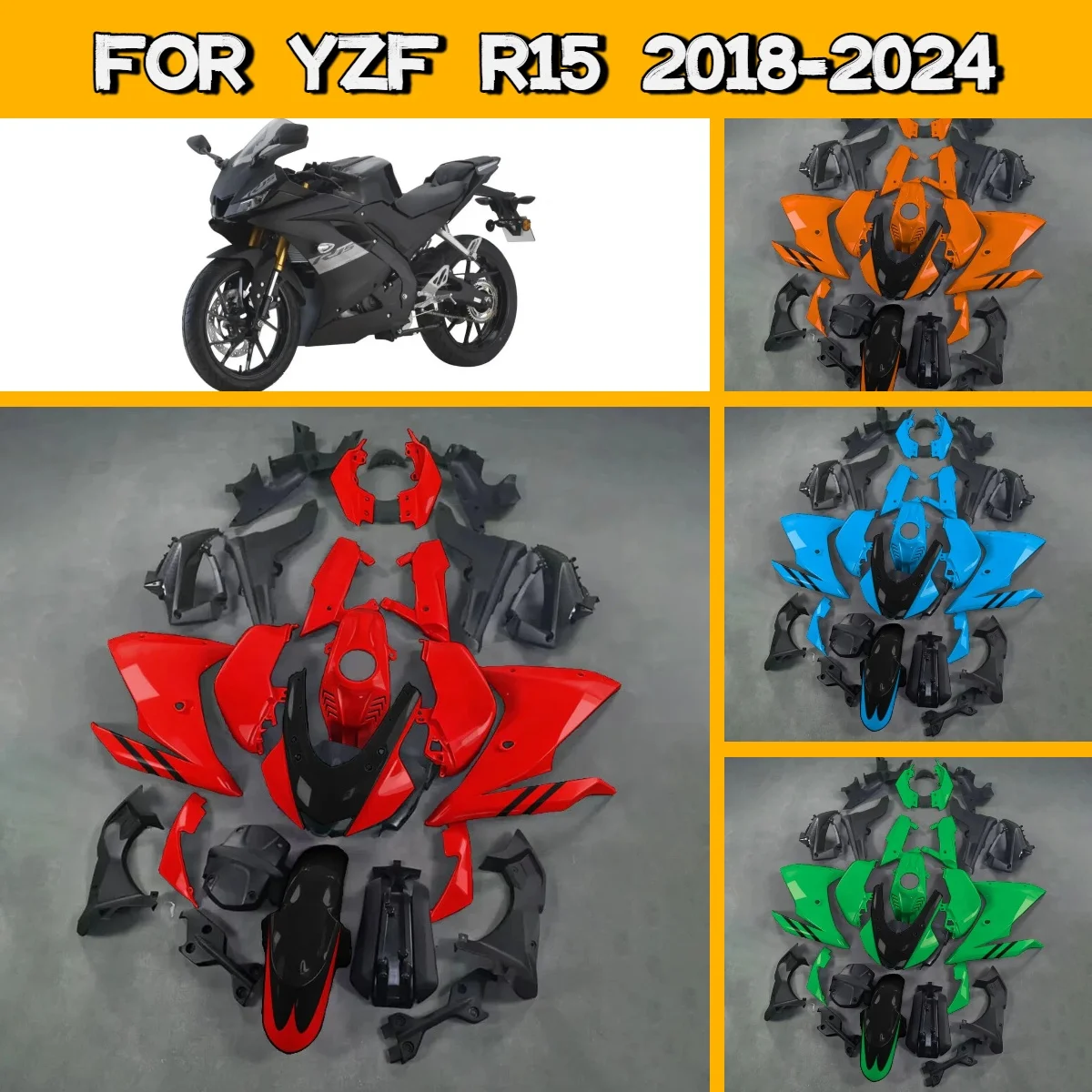 

High-Quality Fairings for 2018-2024 Yamaha YZF R15 Injection Fairing Panel Set 18-24 YZFR15 Unique Design Body Parts