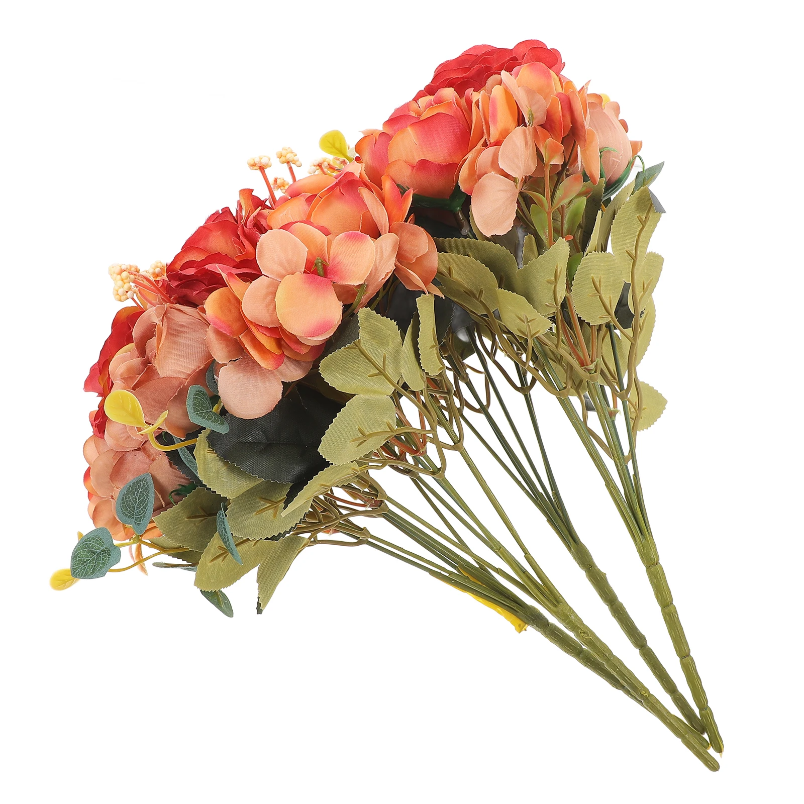 

4pcs Artificial Bouquet Realistic Silk Cloth Flowers Decor Home Wedding Bridal Photo Prop Long Lasting Non Fading