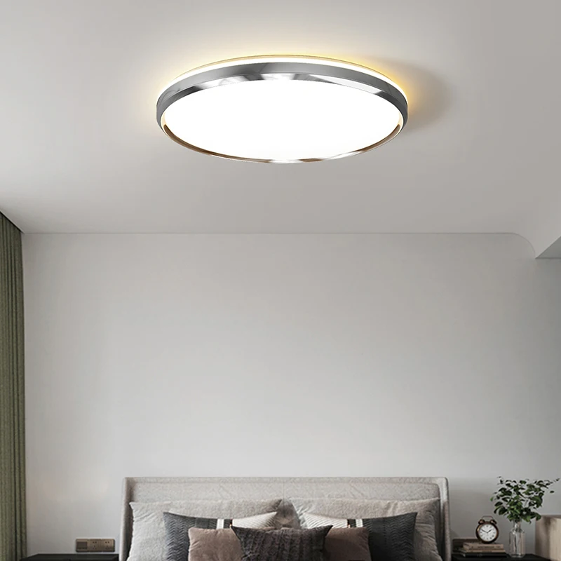 Bauhaus Bedroom Ceiling Light Silver Living Room Study LED Nordic Minimalist Lighting Full House Remote Control Lighting Fixture