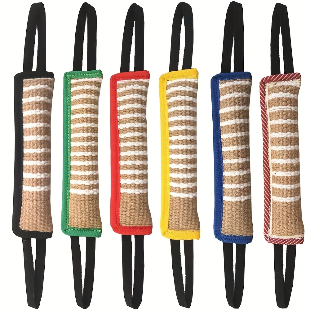 1pc Tough Rope Chew Toy for Dogs, Bite Tug Toy, Durable Jute Tugger, Teeth Cleaning & Training Tool, Random Color