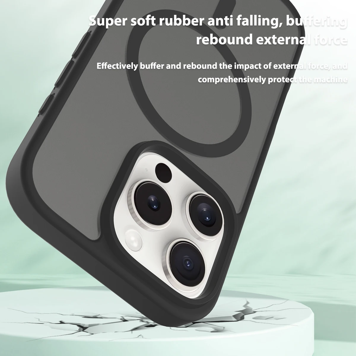 حافظة هاتف واقية ناعمة تعمل باللمس لسلسلة iPhone16 ذات درع فضي وتوافق الجذب المغناطيسي البلوري