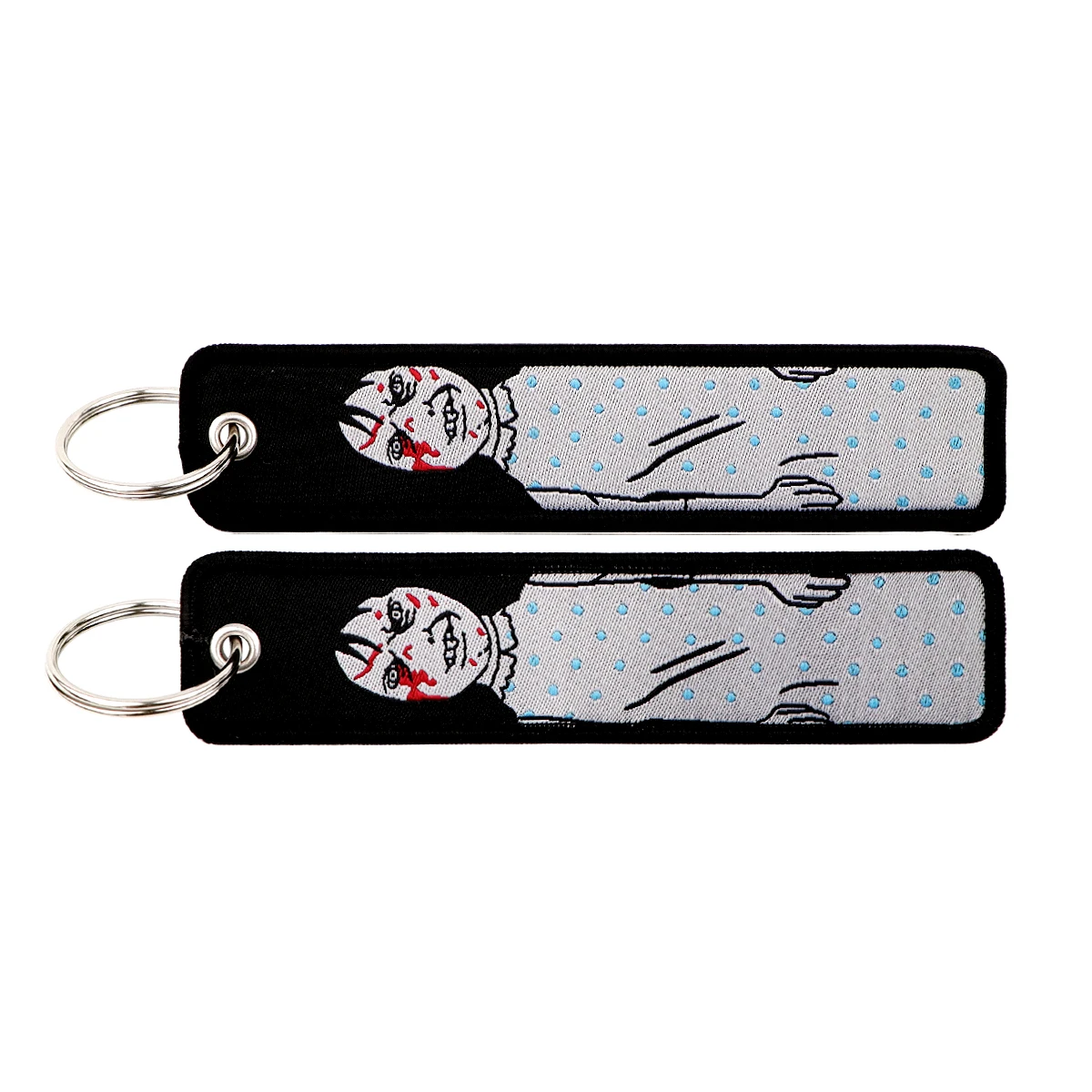 Horror Movie Embroidered Cool Car Keychain for Men Keyring Christmas Key Tag Women Man Fashion Accessories Jewelry Gifts