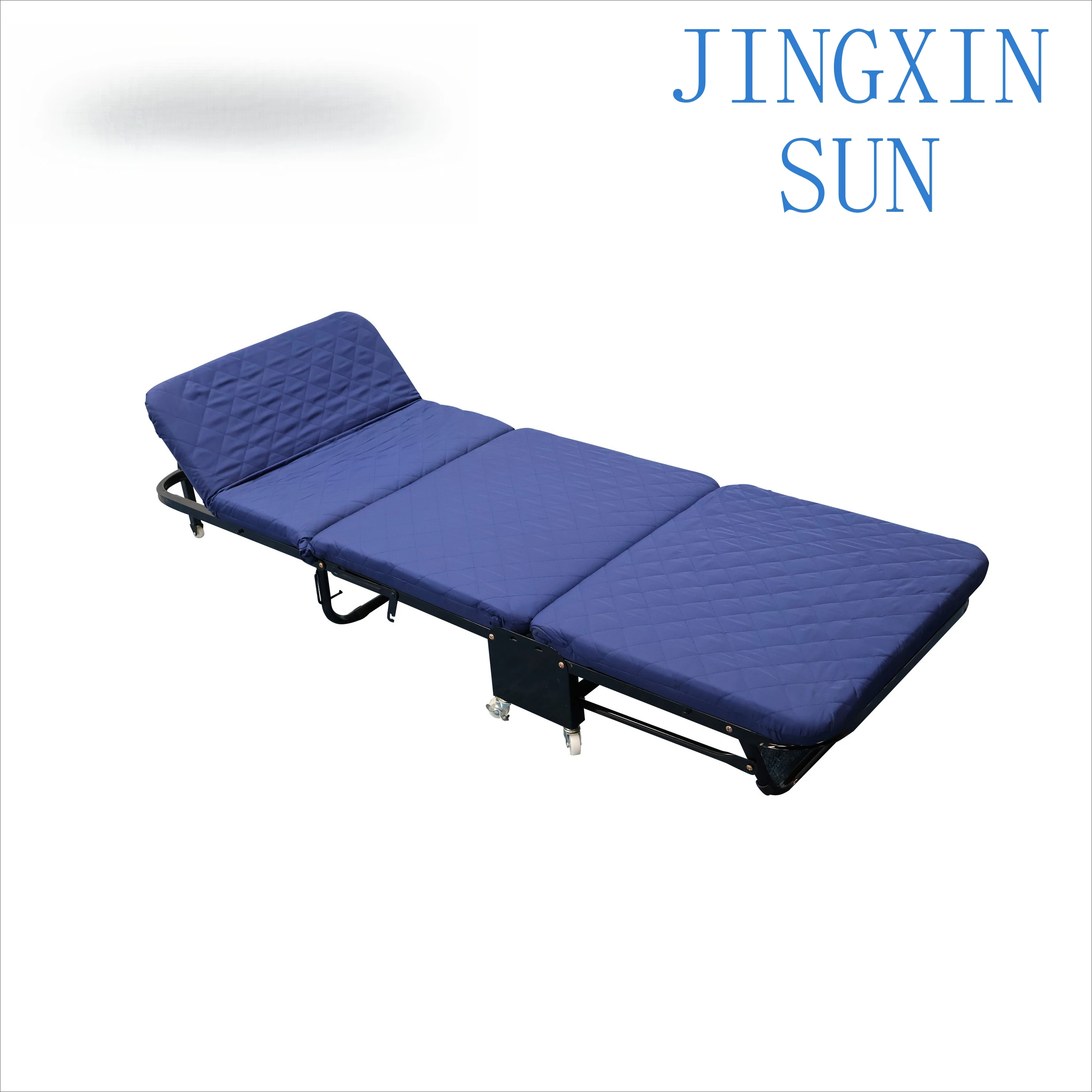 Direct three fold folding bed back adjustment space saving metal frame apartment bedroom