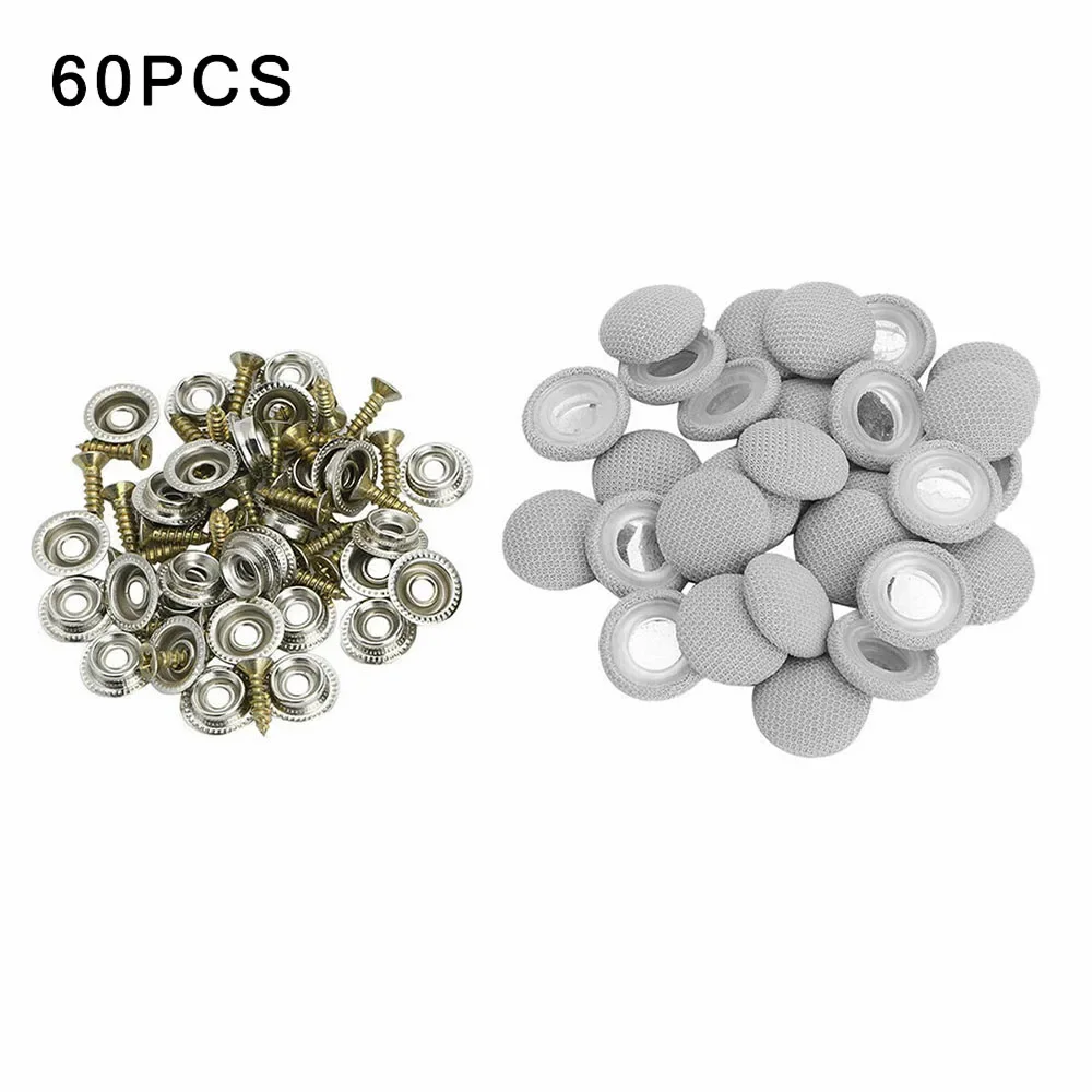 60pcs Car Interior Roof Buckles Headliner Ceiling Cloth Fixing Screw Cap Repair Automotive Care Fabric Buckle Rivets Retainer