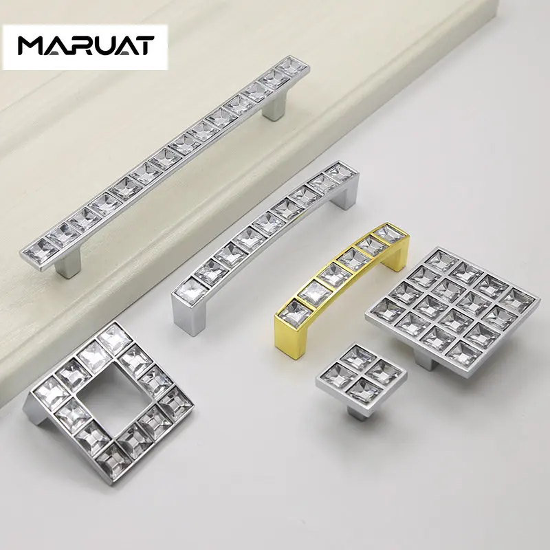 Crystal Glass Knobs Cabinet Handles Silver Crystal Cupboard Pulls Drawer  Knobs Kitchen Furniture Handle Hardware Accessories - AliExpress 13