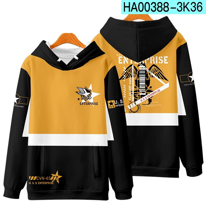 Jogo Azur Lane USS Enterprise Cosplay Hoodie para Homens e Mulheres, Moletom Harajuku, Pulôver Hip Hop, Jaqueta com capuz, Casacos, Streetwear