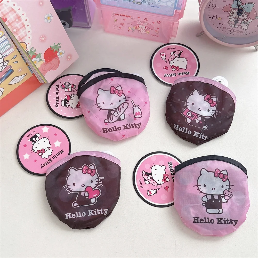 Genuine Sanrio Hello Kitty Summer Sunshade Fans Kawaii Cartoon Portable Foldable Reflective Hand Fans Girly Photo Fill Light Fan image 2