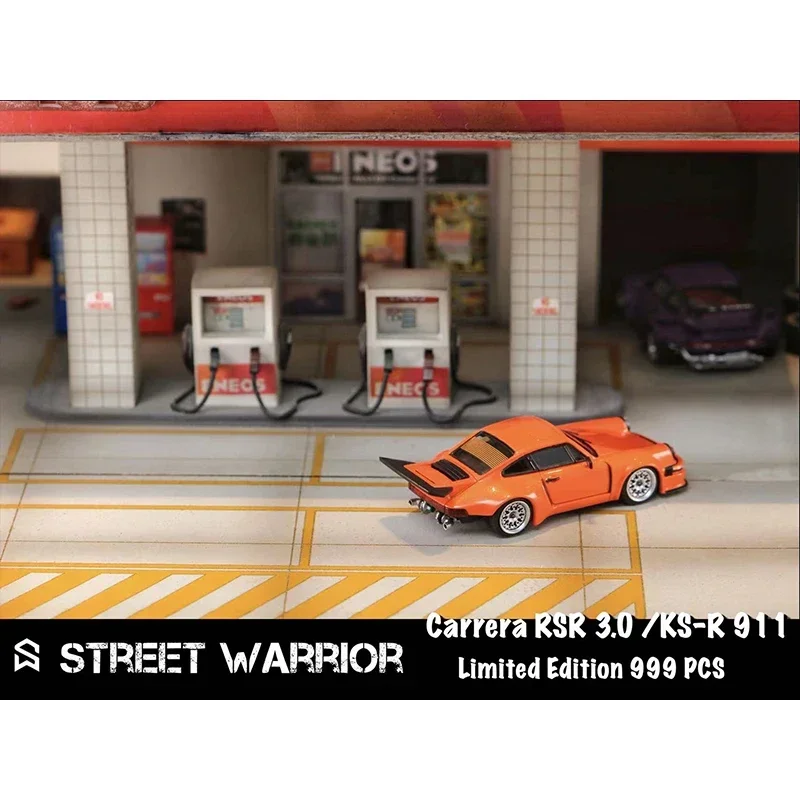 SW 1:64 Carrera RSR 3.0 KS-R Orange Diecast Diorama Car Model Collection Miniature Toys Street Weapon