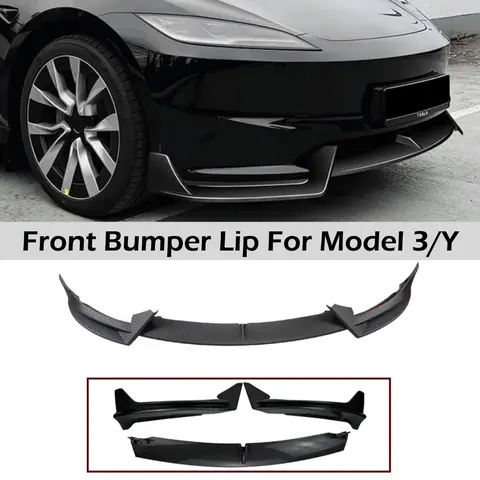 Front Bumper Lip Front Shovel Kit Compatible For Tesla Model 3 Y 2017-2024 Sedan Body Spoiler Splitter Kit Accessories
