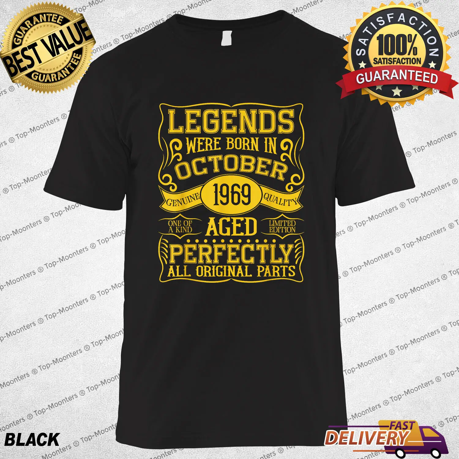 

October Legends Birthday T-Shirt 55 Years Old Born in October 1969 Gift