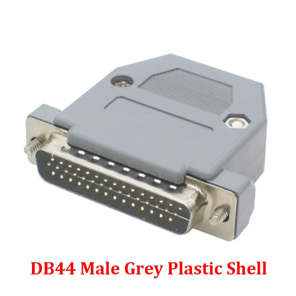 DB44 Solder Head Male Plug/Female Socket Plastic Housing Kit 3 Row 44 Pin Serial Connector D-SUB 44 Adapter Grey Black Housing