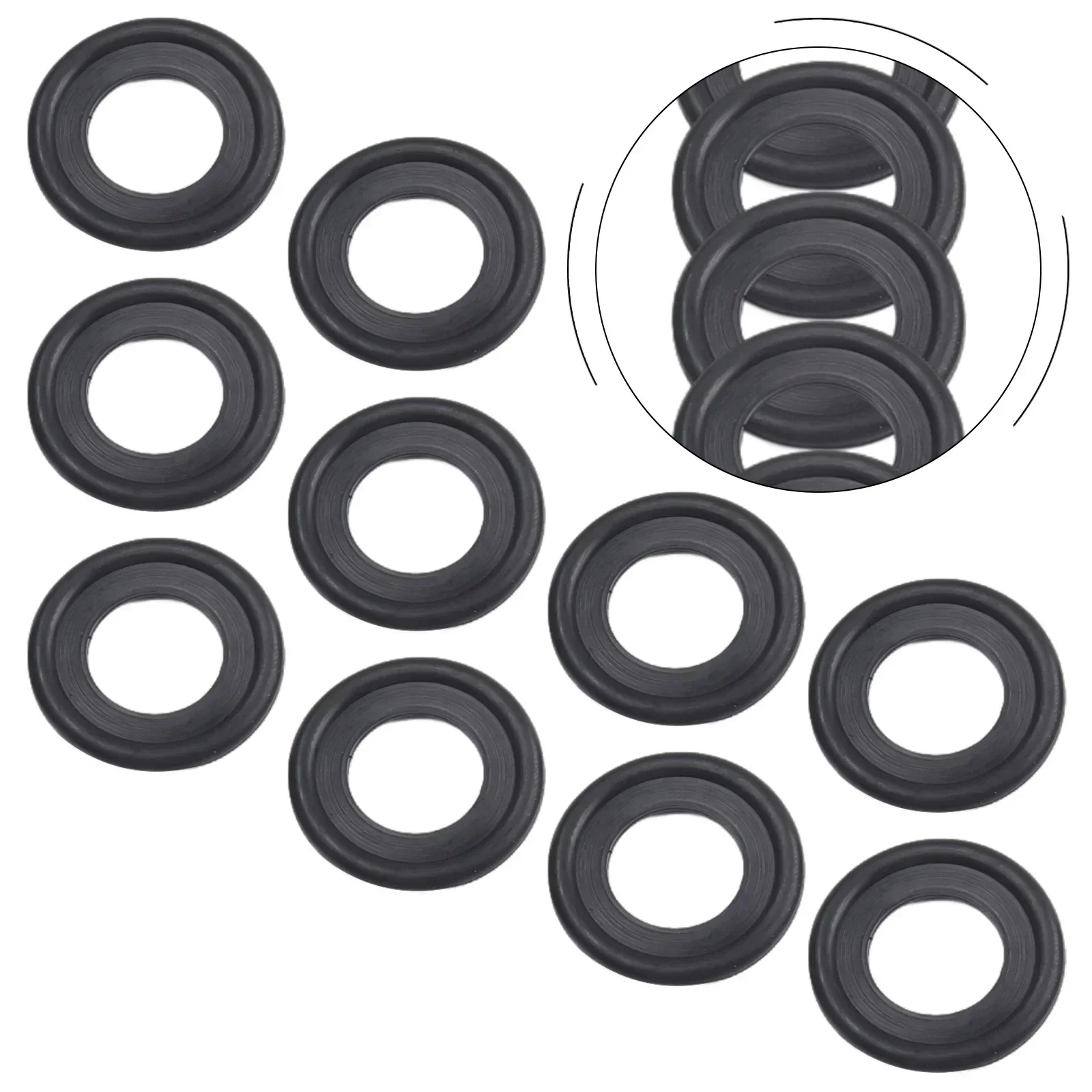 

10Pcs Auto Engine Oil Drain Plug Gaskets Black Rubber Sealing Oil Drain Plug Gasket Washer Replacement 12616850 Car Accessories