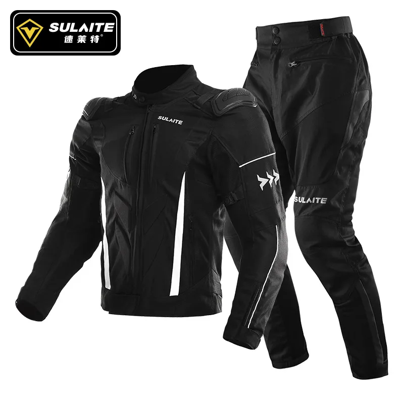 

SULAITE Motorcycle Riding Suit Racing Suit Summer Breathable Motorcycle Equipment Men's Jacket Set