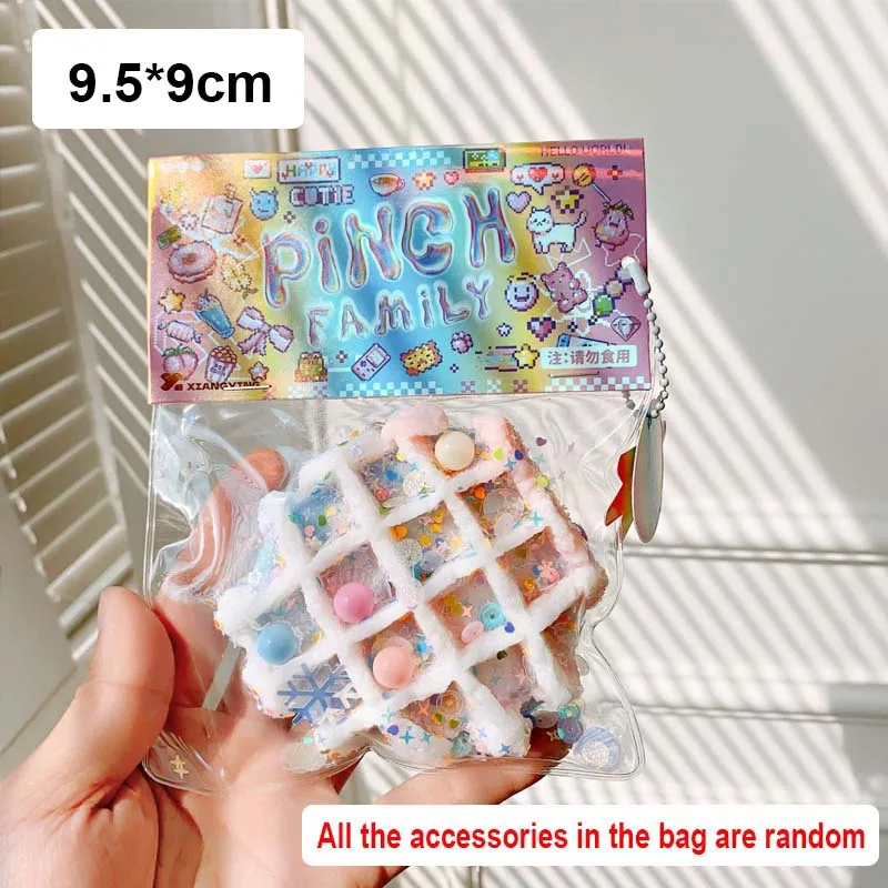 Suave púrpura patata dulce Taro pastel Mochi suave pegajoso calmante juguete de relajación apretar gofre juguete polvo pies regalos blandos