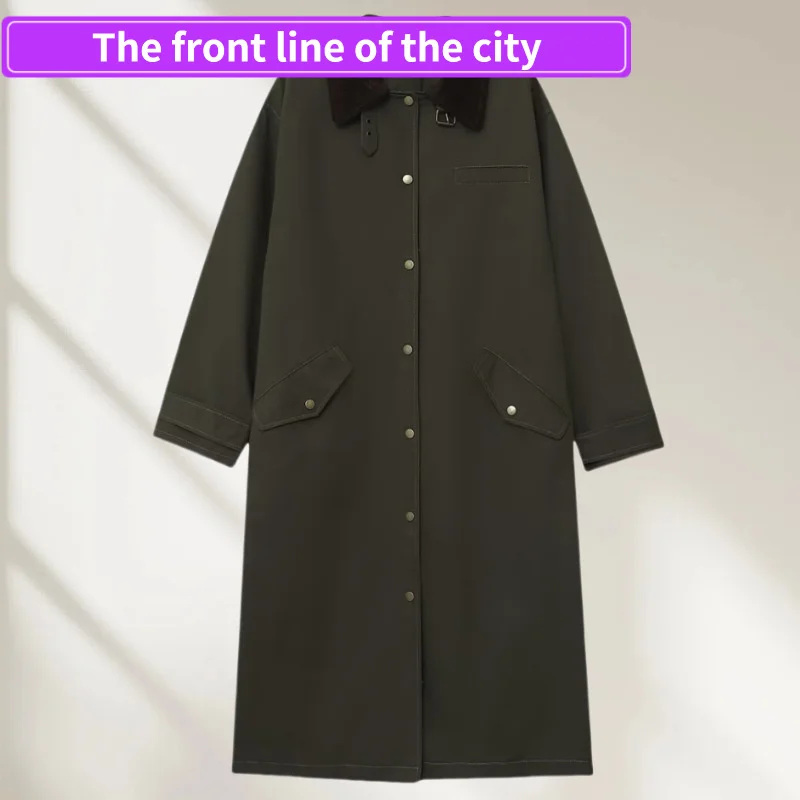 

Модная свободная кожаная куртка для женщин, стильное пальто с длинными рукавами и карманами из полиэстера, новинка осени