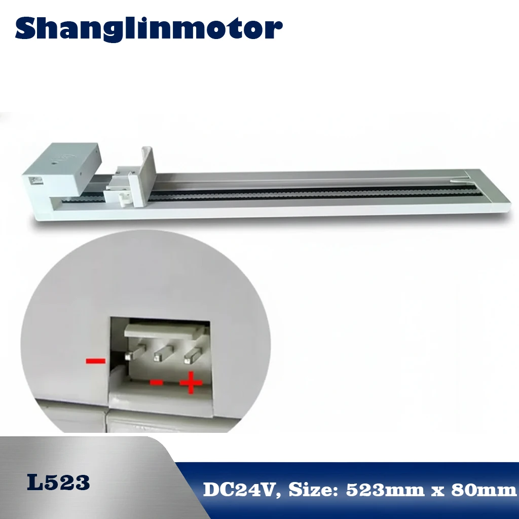24V 523mm Crawler Conveyor Belt for Vending Machine 80mm Wide Side Push Delivery Module 5kg Load Industrial Sorting Rail Motor