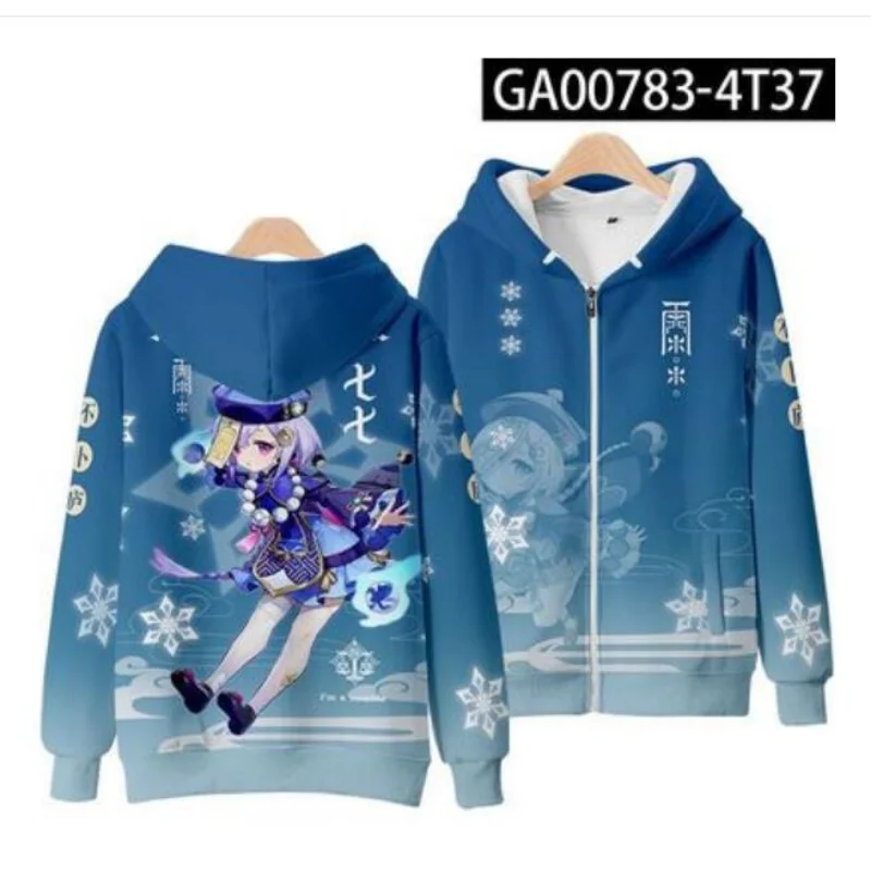 Genshin Auswirkungen Qiqi 3D Print Zip Up Frauen/Männer Hoodie Sweatshirt Street Hip Hop Qi Qi Cosplay Zipper Mit Kapuze jacke Oberbekleidung