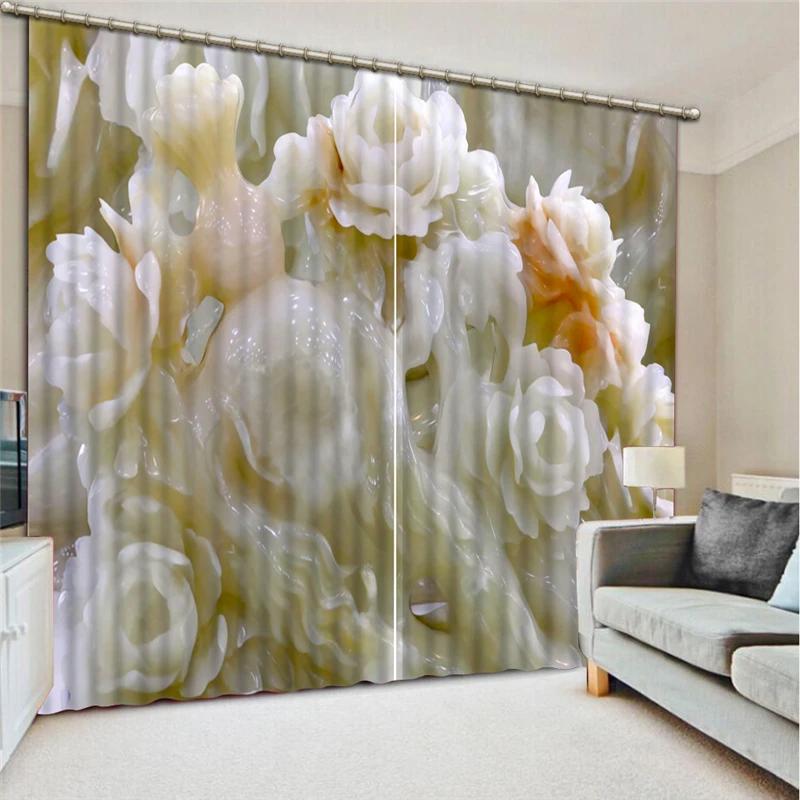 Jade Curtain,  3d curtain Sunshade Window Treatment For Bedroom Office Kitchen Living Room Study Home