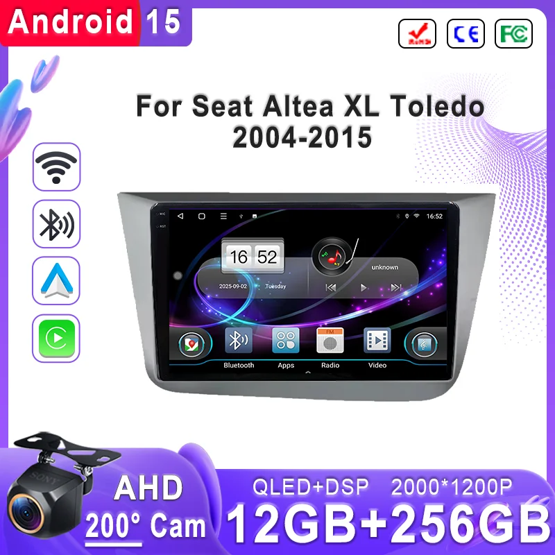 

Android 15 2K Incell Screen Multimedia For Seat Altea XL Toledo 2004-2015 Stereo Head Unit GPS Navigation High-performance CPU