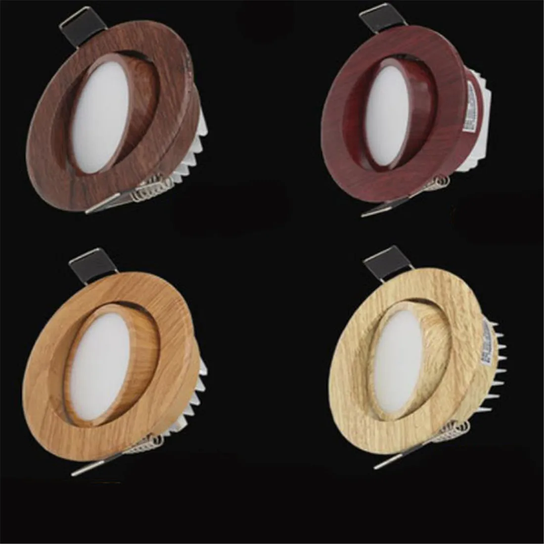 Lámpara led de techo de madera, iluminación moderna de 5W, ajustable, para sala de estar, dormitorio y baño