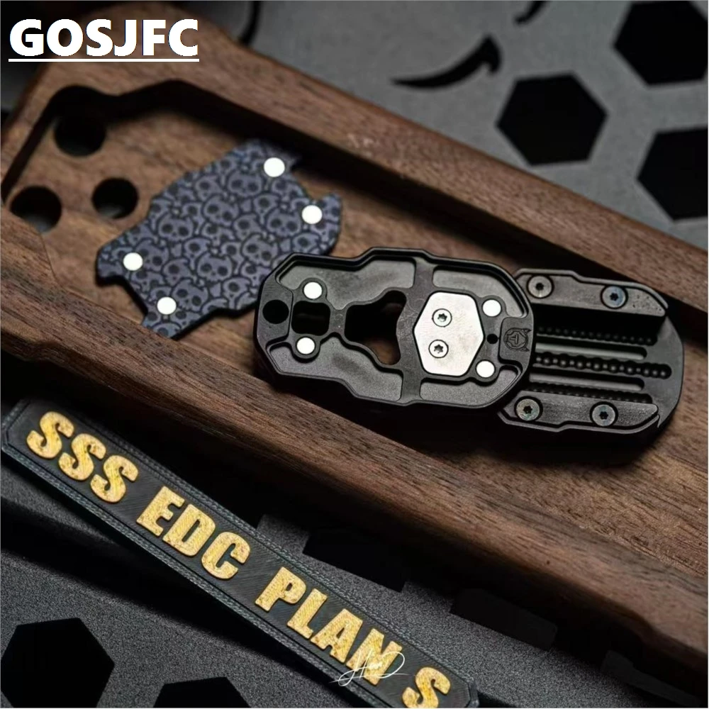 SSS Mechanical Push Slider EDC ปลายนิ้ว Decompression ของเล่นโลหะของเล่นบรรเทาความเครียด